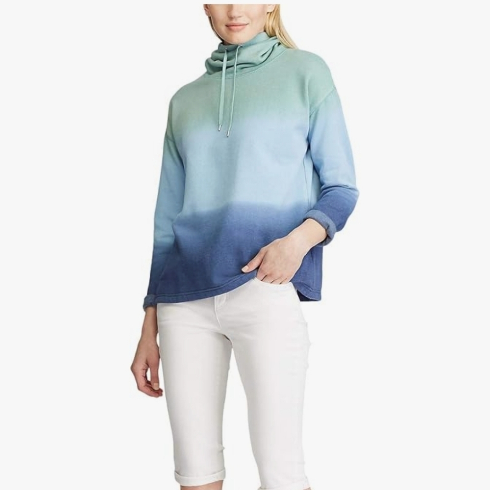 Chaps French Terry Cowl Mock Neck Pullover Top